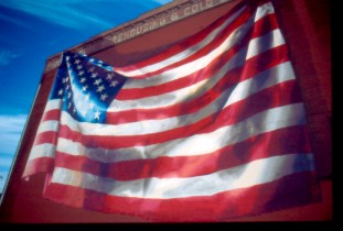 American flag painted eight stories high
Image © Frederick Monsimer